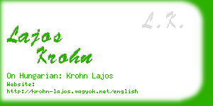 lajos krohn business card